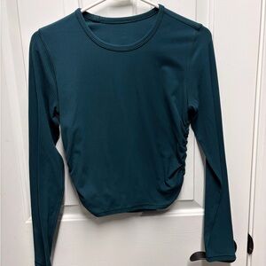 Lululemon Long-Sleeve Ruched Side Crewneck Top - Teal